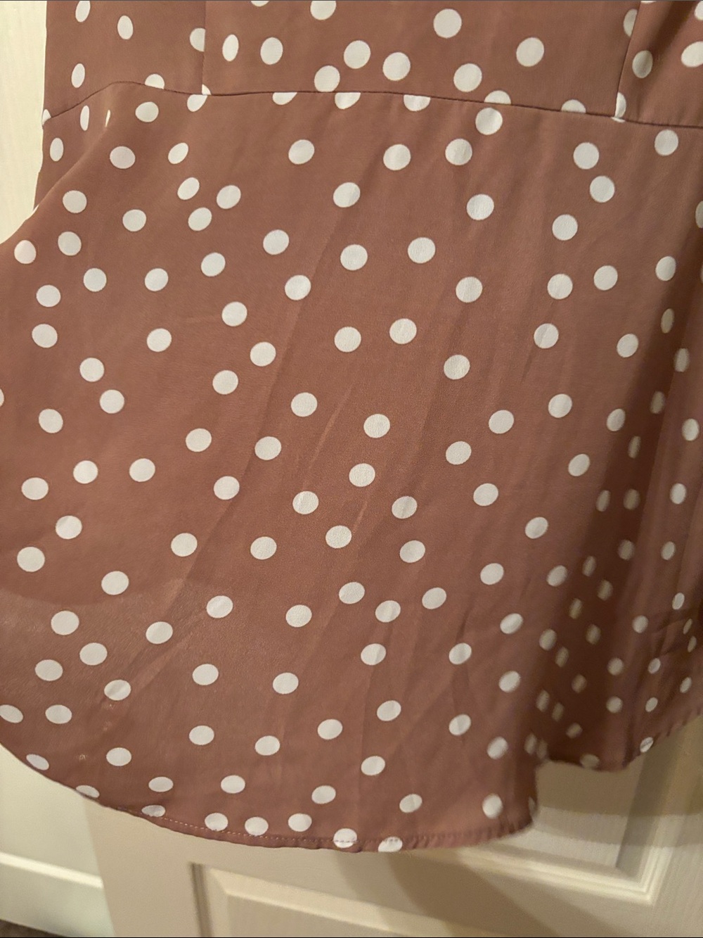 Torrid Peplum Georgette Button-Front Tie-Front Blouse Brown and Cream Size 1X - Picture 10 of 12